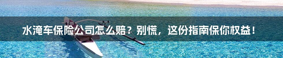 水淹车保险公司怎么赔？别慌，这份指南保你权益！