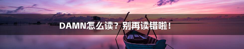 DAMN怎么读？别再读错啦！