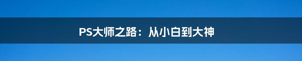 PS大师之路：从小白到大神