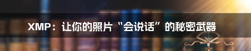 XMP：让你的照片“会说话”的秘密武器