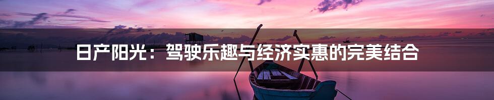 日产阳光：驾驶乐趣与经济实惠的完美结合