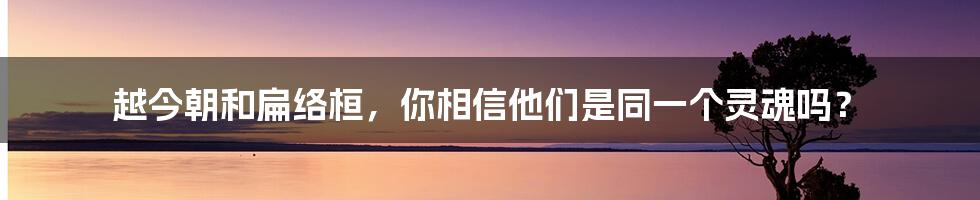 越今朝和扁络桓，你相信他们是同一个灵魂吗？