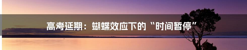 高考延期：蝴蝶效应下的“时间暂停”