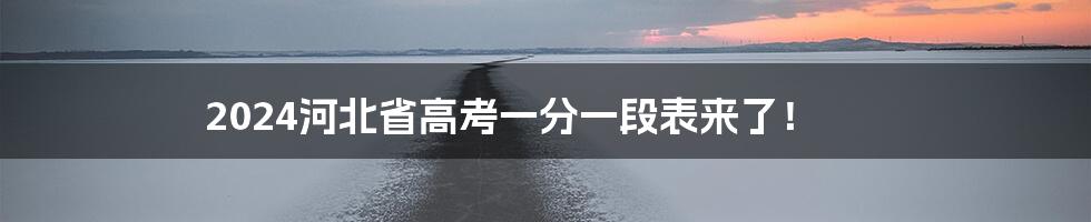 2024河北省高考一分一段表来了！