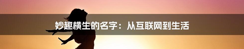 妙趣横生的名字：从互联网到生活