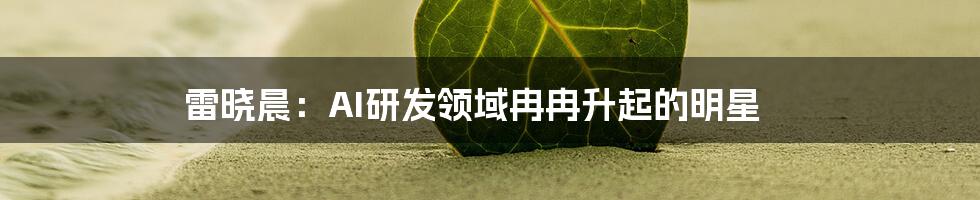 雷晓晨：AI研发领域冉冉升起的明星