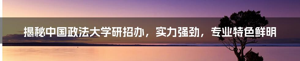 揭秘中国政法大学研招办，实力强劲，专业特色鲜明