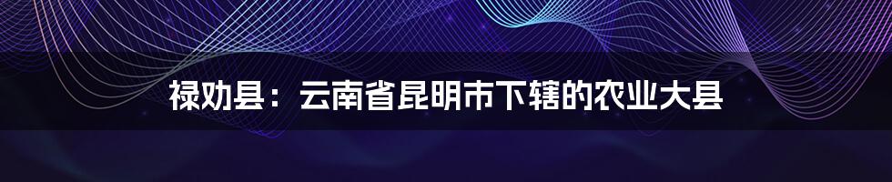 禄劝县：云南省昆明市下辖的农业大县