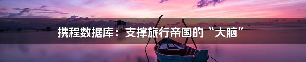 携程数据库：支撑旅行帝国的“大脑”