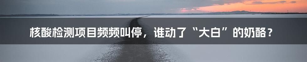 核酸检测项目频频叫停，谁动了“大白”的奶酪？