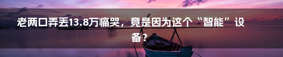 老两口弄丢13.8万痛哭，竟是因为这个“智能”设备？