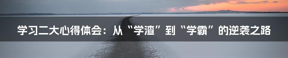 学习二大心得体会：从“学渣”到“学霸”的逆袭之路