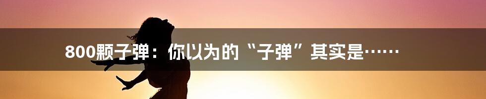 800颗子弹：你以为的“子弹”其实是……