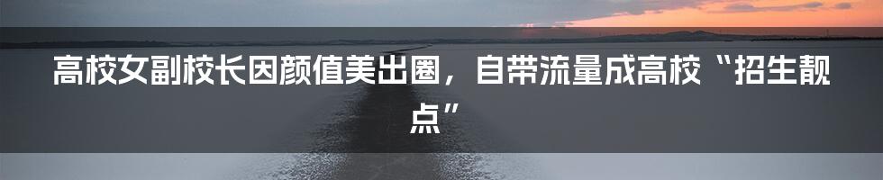 高校女副校长因颜值美出圈，自带流量成高校“招生靓点”