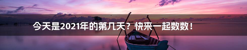 今天是2021年的第几天？快来一起数数！