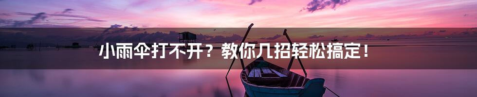 小雨伞打不开？教你几招轻松搞定！