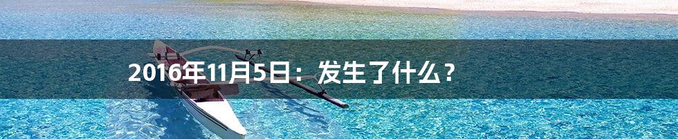 2016年11月5日：发生了什么？