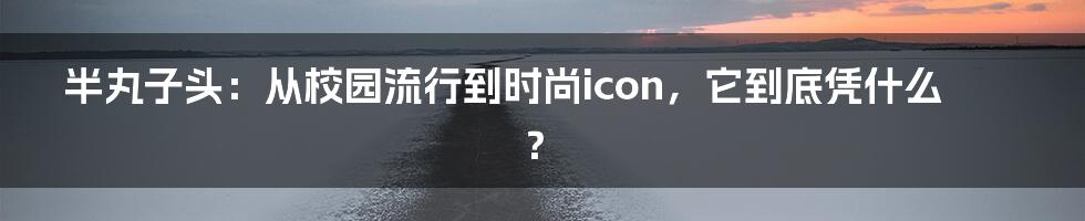 半丸子头：从校园流行到时尚icon，它到底凭什么？