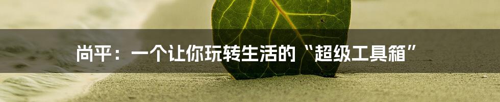 尚平：一个让你玩转生活的“超级工具箱”