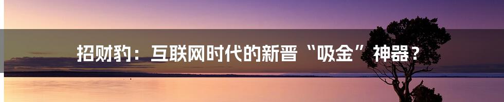 招财豹：互联网时代的新晋“吸金”神器？