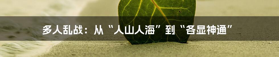 多人乱战：从“人山人海”到“各显神通”