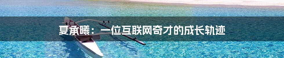 夏承曦：一位互联网奇才的成长轨迹