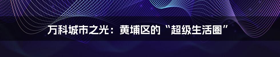 万科城市之光：黄埔区的“超级生活圈”