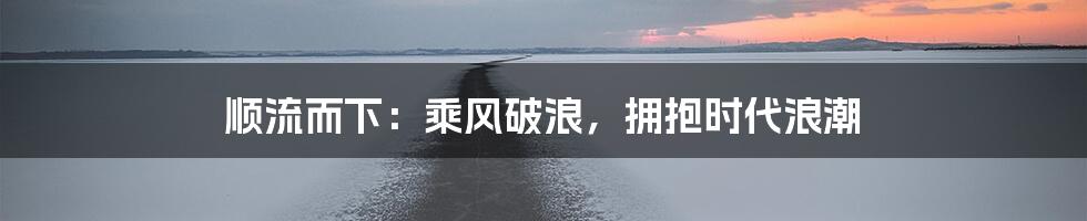 顺流而下：乘风破浪，拥抱时代浪潮