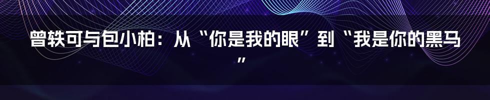 曾轶可与包小柏：从“你是我的眼”到“我是你的黑马”