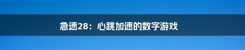 急速28：心跳加速的数字游戏