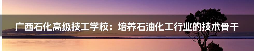 广西石化高级技工学校：培养石油化工行业的技术骨干