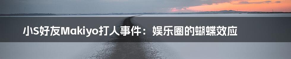 小S好友Makiyo打人事件：娱乐圈的蝴蝶效应