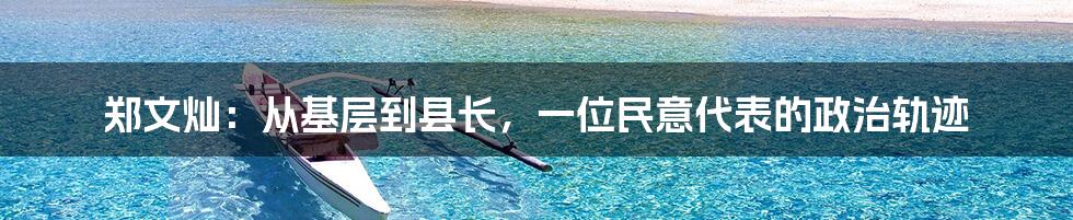 郑文灿：从基层到县长，一位民意代表的政治轨迹