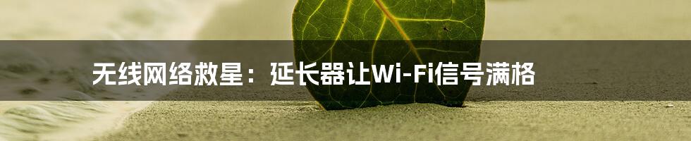 无线网络救星：延长器让Wi-Fi信号满格