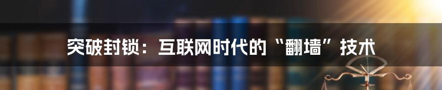 突破封锁：互联网时代的“翻墙”技术