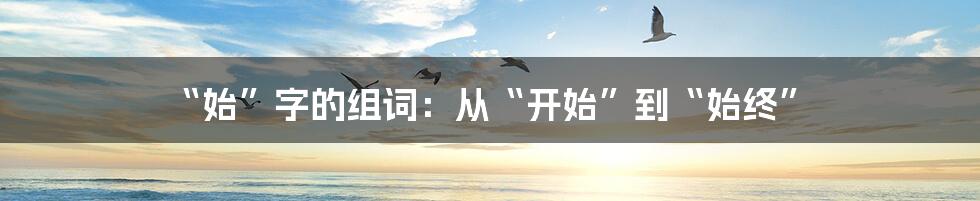 “始”字的组词：从“开始”到“始终”