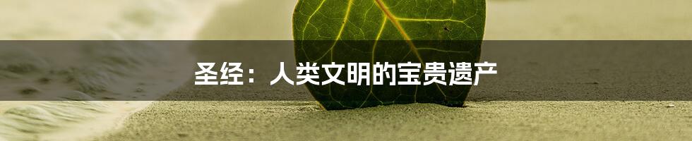 圣经：人类文明的宝贵遗产