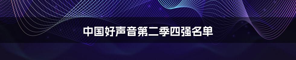 中国好声音第二季四强名单