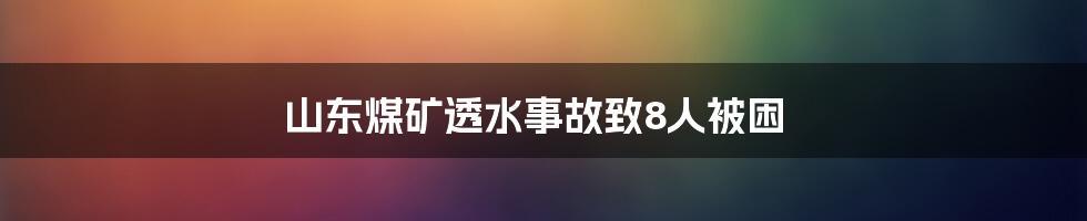 山东煤矿透水事故致8人被困