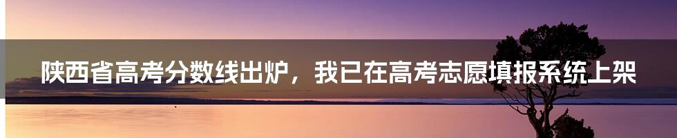 陕西省高考分数线出炉，我已在高考志愿填报系统上架