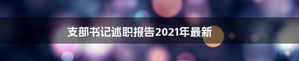 支部书记述职报告2021年最新