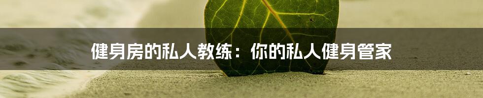 健身房的私人教练：你的私人健身管家