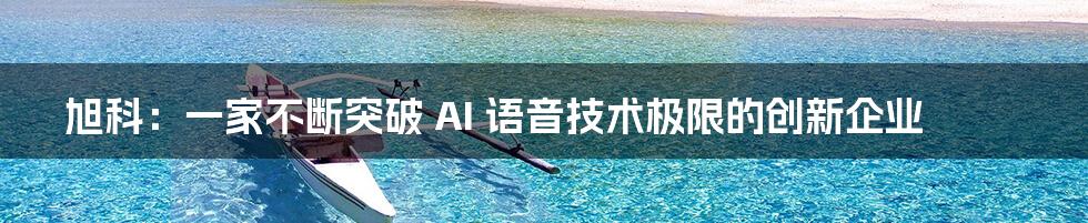 旭科：一家不断突破 AI 语音技术极限的创新企业