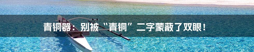 青铜器：别被“青铜”二字蒙蔽了双眼！