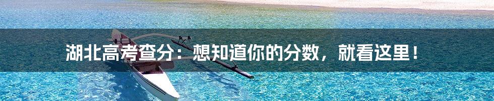 湖北高考查分：想知道你的分数，就看这里！