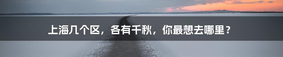 上海几个区，各有千秋，你最想去哪里？