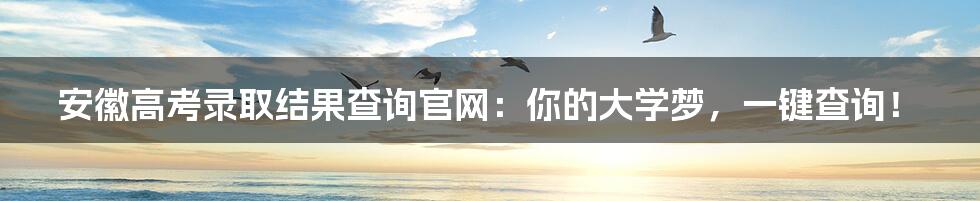 安徽高考录取结果查询官网：你的大学梦，一键查询！