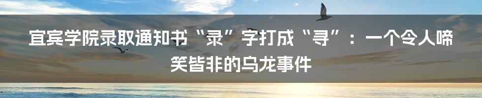 宜宾学院录取通知书“录”字打成“寻”：一个令人啼笑皆非的乌龙事件