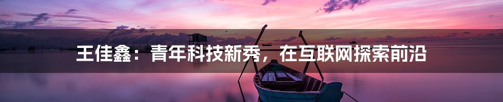 王佳鑫：青年科技新秀，在互联网探索前沿