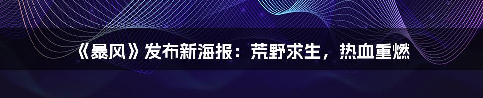 《暴风》发布新海报：荒野求生，热血重燃